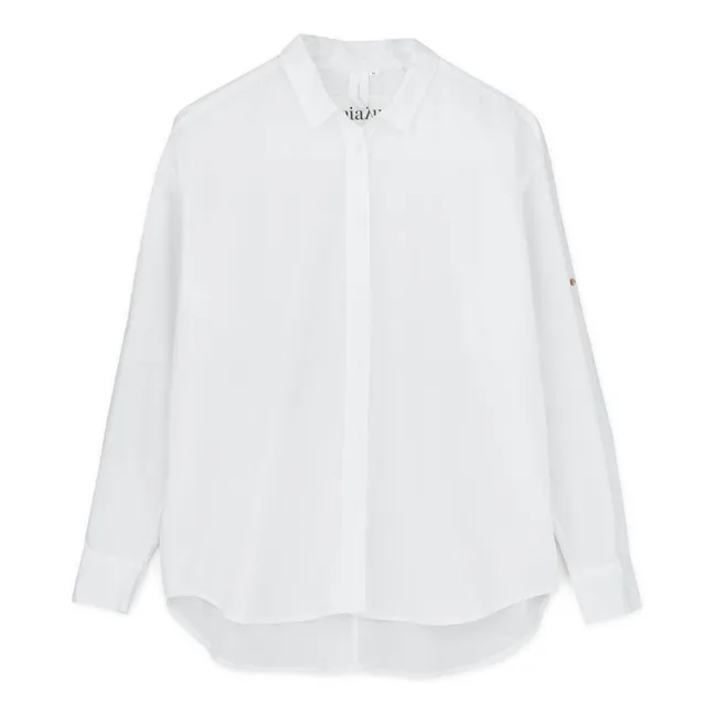 Camisa de popelina de algodón ecológico | Blanco