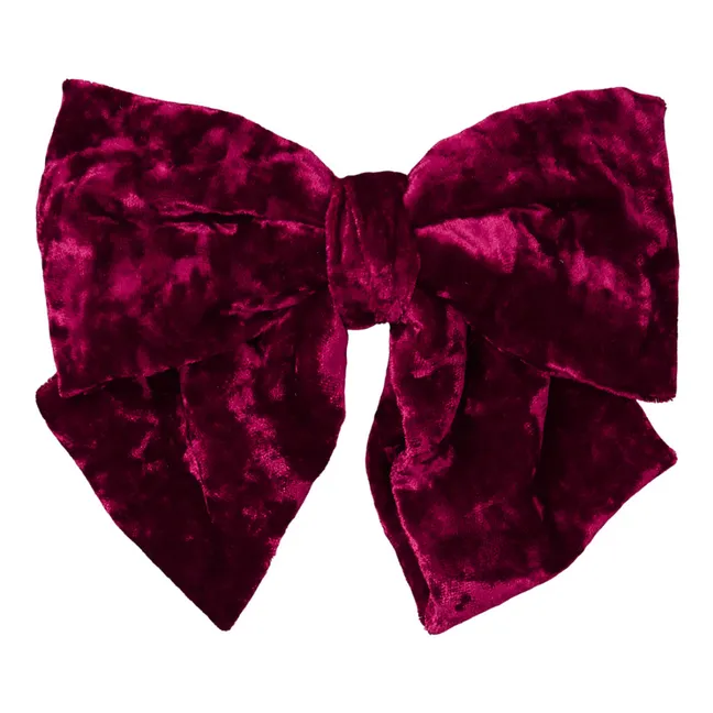Velvet bow barette | Burgundy