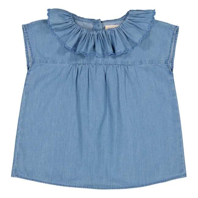 Blouse Perrine Chambray | Bleu jean