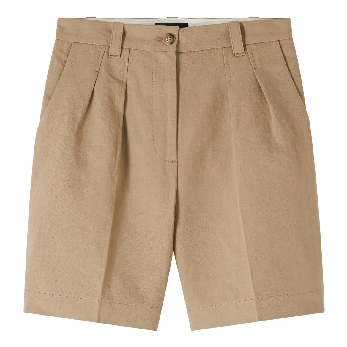 A.p.c. Beige Nola Cotton And Linen Shorts