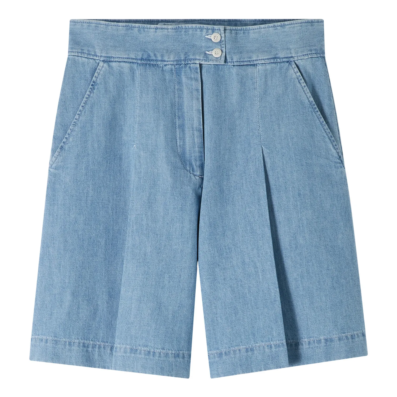 A.p.c. Light Blue Diane Organic Cotton Shorts