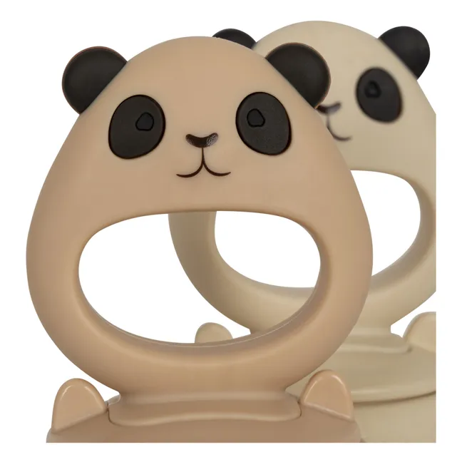 Tettarelle da mordicchiare Panda - Set di 2 | Beige
