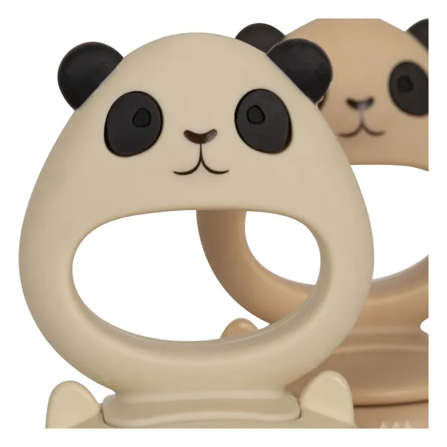 Tettarelle da mordicchiare Panda - Set di 2 | Beige