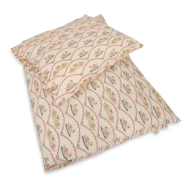 Swan bed linen set in organic cotton | Ecru