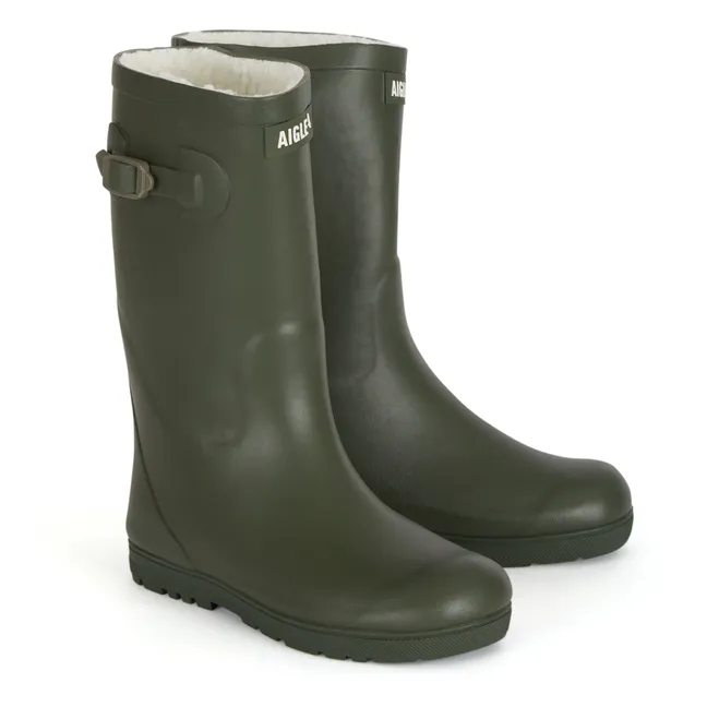 Woody-Pop Filled Rain Boots | Khaki