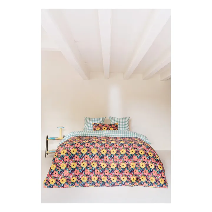 Helen Flower reversible quilted throw | Black- Product image n°2