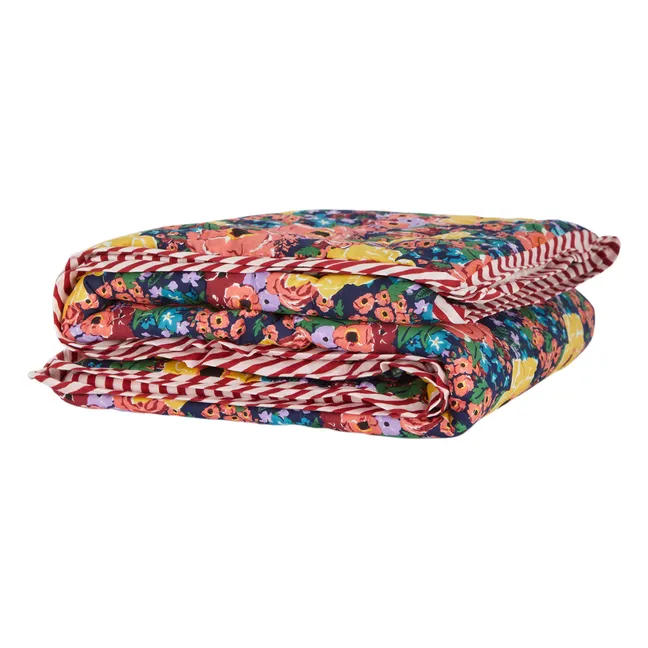 Helen Flower reversible quilted throw | Black