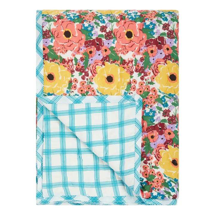 Helen Flower reversible quilted throw | White- Product image n°0