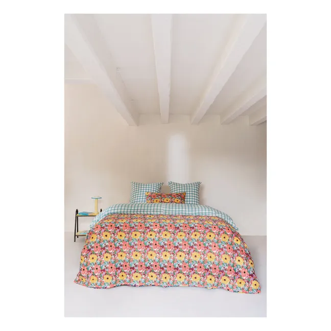 Helen Flower reversible quilted throw | White