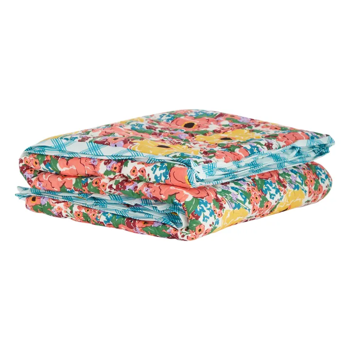 Helen Flower reversible quilted throw | White- Product image n°2