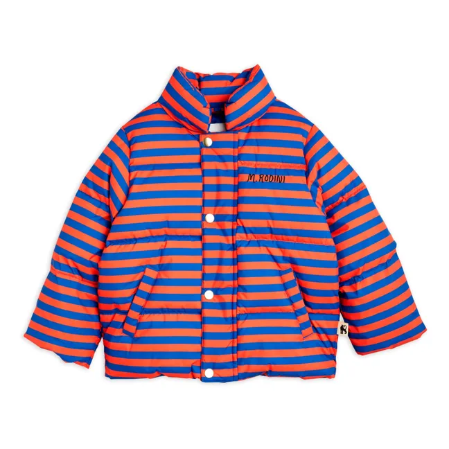 Striped Recycled Polyester Jacket | Blue