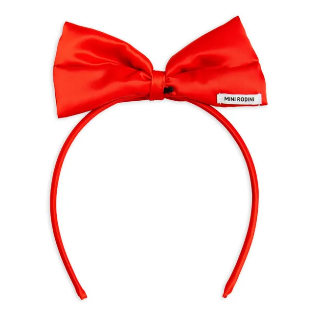 Recycled Polyester Headband Bow | Red