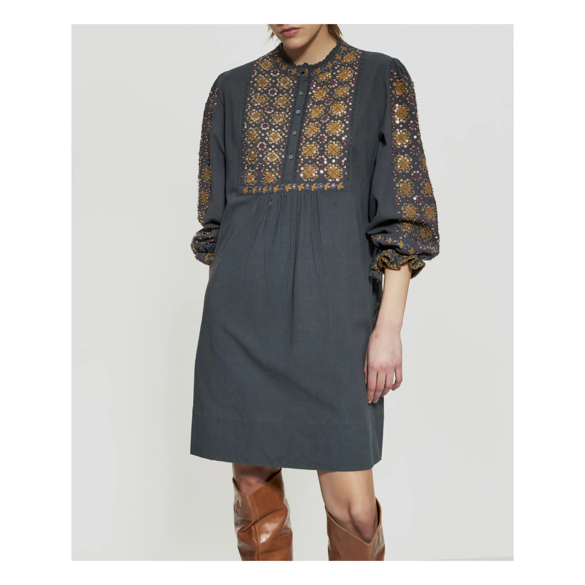 Antik Batik Black Joana Cotton Crepe Dress