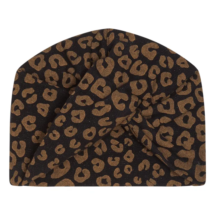 Zhoe & Tobiah - Zhoe & Tobiah - Bonnet Turban Maille Lurex Léopard