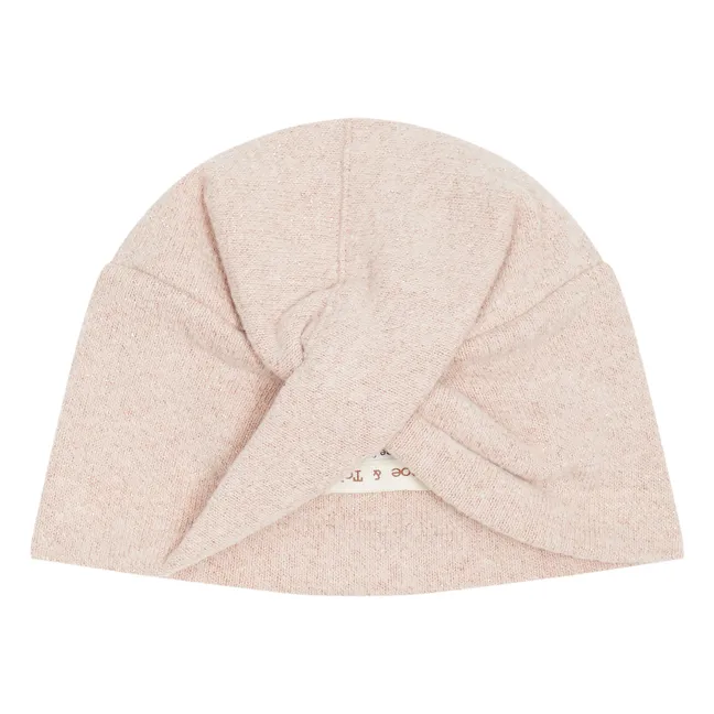 Lurex Mesh Turban Cap | Pink
