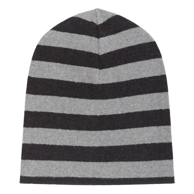 Striped knitted hat | Grey