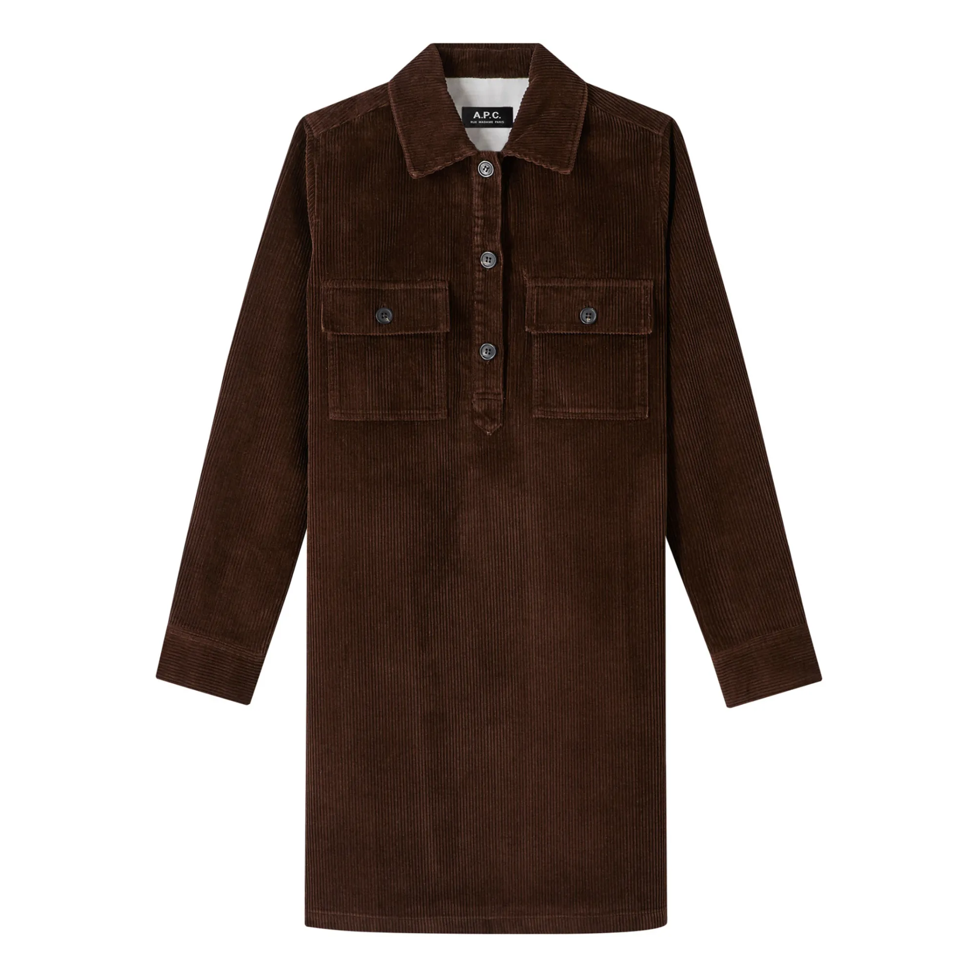 A.p.c. Brown Mia Cotton And Linen Dress