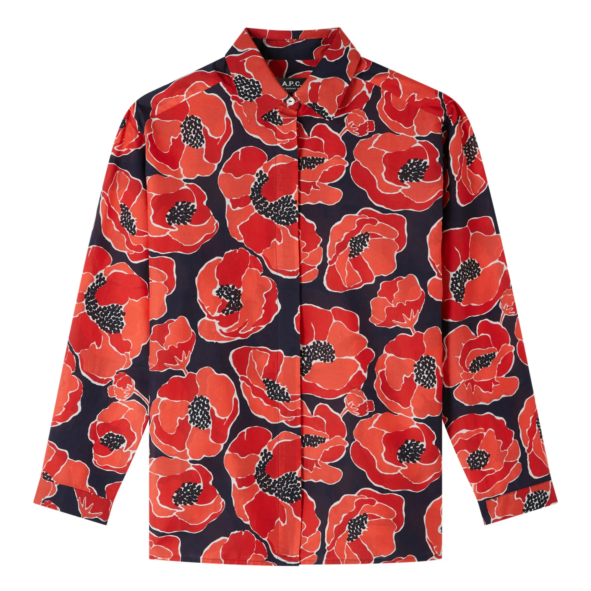 A.p.c. Coral Wendy Cotton And Silk Shirt