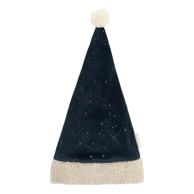 Weihnachtsmütze aus Samt | Nachtblau