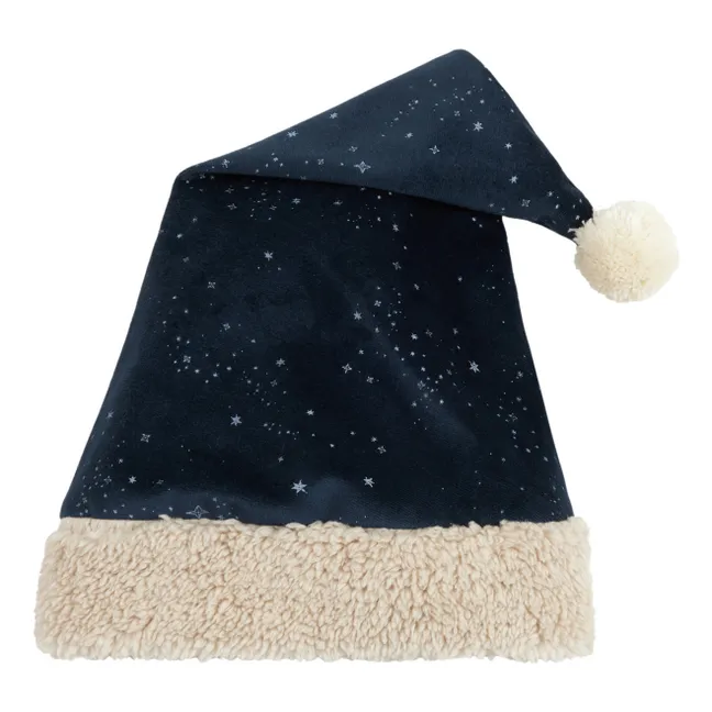 Weihnachtsmütze aus Samt | Nachtblau