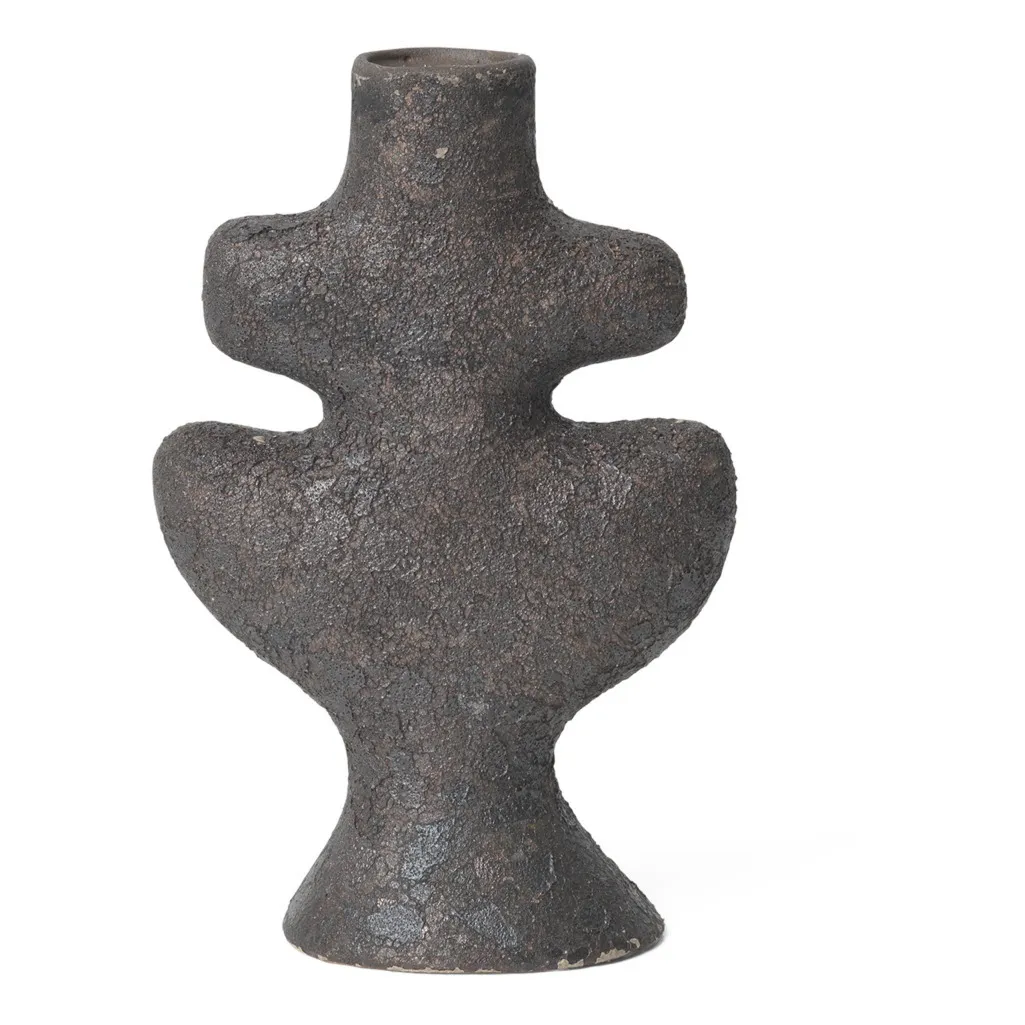 Ferm Living Dark Grey Yara Candlestick