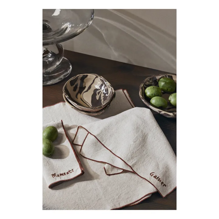 Serviettes de table en coton - set de 4 | Beige- Image produit n°5