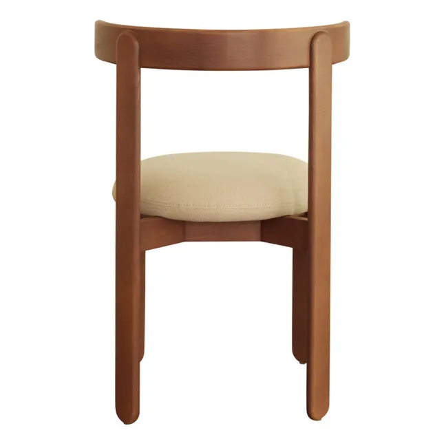 Silla de madera lila, asiento de lino  | Blanco Roto