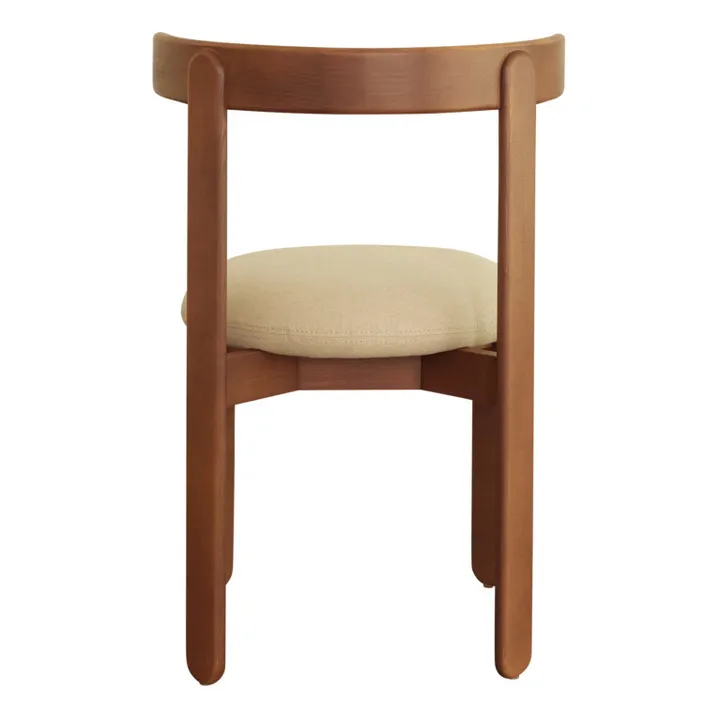 Sedia Lilas in legno, seduta in lino  | Bianco- Immagine del prodotto n°4