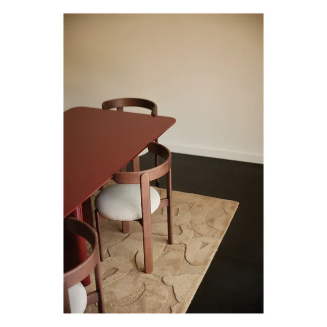 Silla de madera lila, asiento de lino  | Blanco Roto