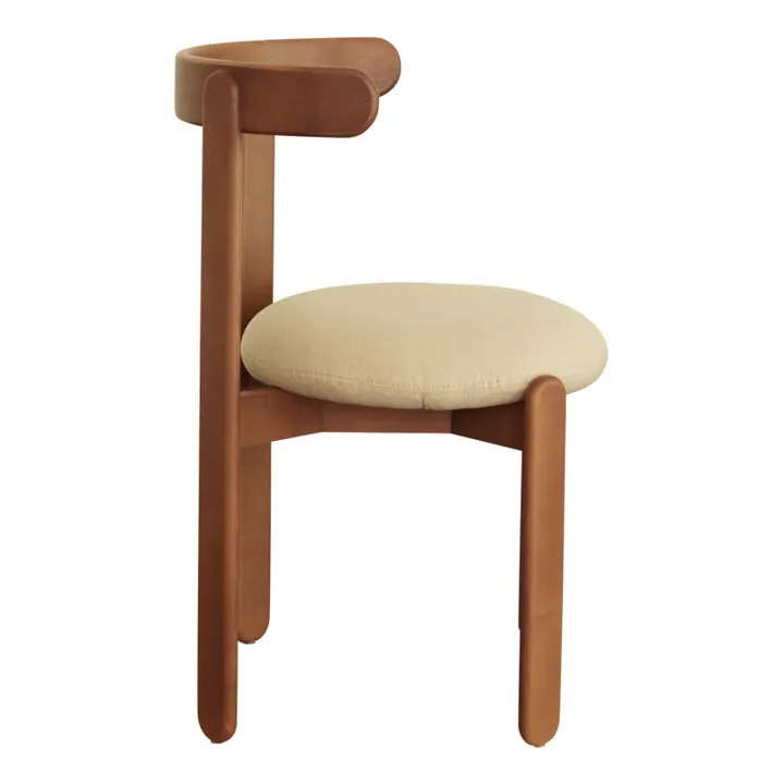 Sedia Lilas in legno, seduta in lino  | Bianco- Immagine del prodotto n°3