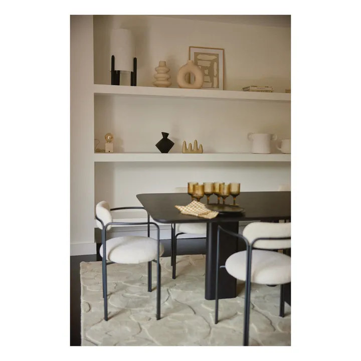 Fauteuil colombe, assise en bouclette | Crème- Image produit n°1