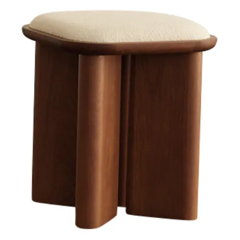 Gabrielle Paris Walnut Lazarus Pouffe
