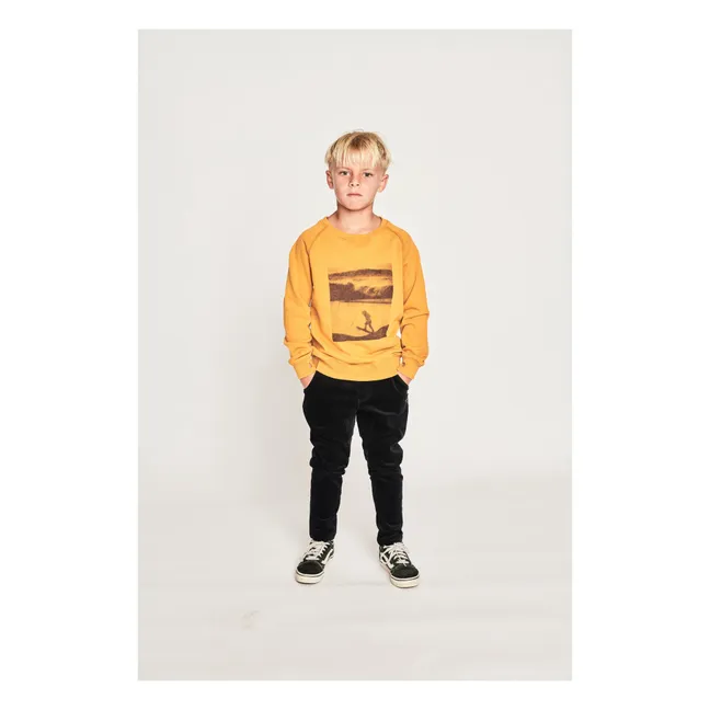 Waves Crew sweatshirt | Mustard