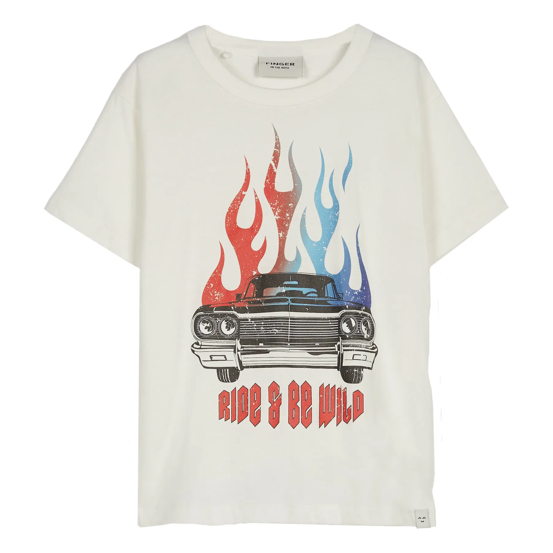 Finger In The Nose White Jason Flame T-Shirt