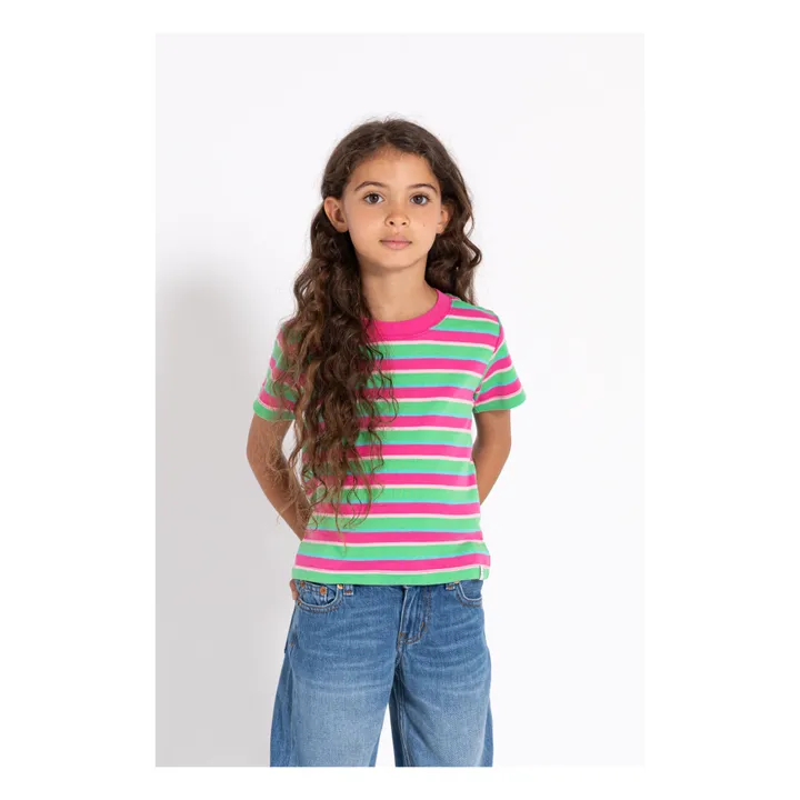 T-shirt Rayé Kelly | Rose- Image produit n°1
