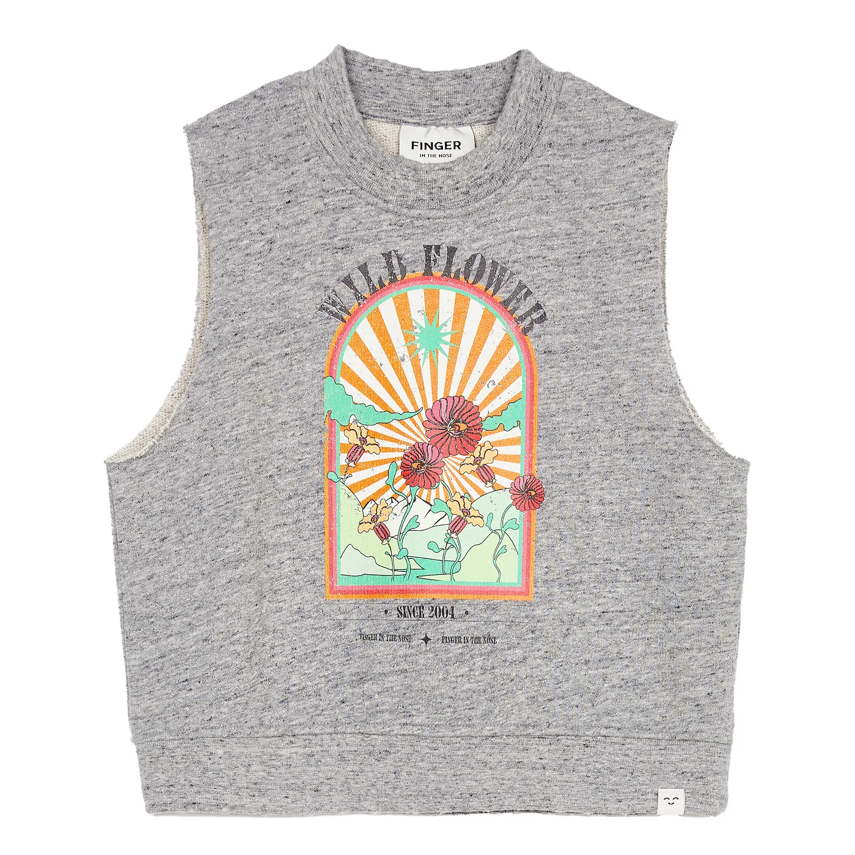 Finger In The Nose Grey Clem Sleeveless Sweatshirt