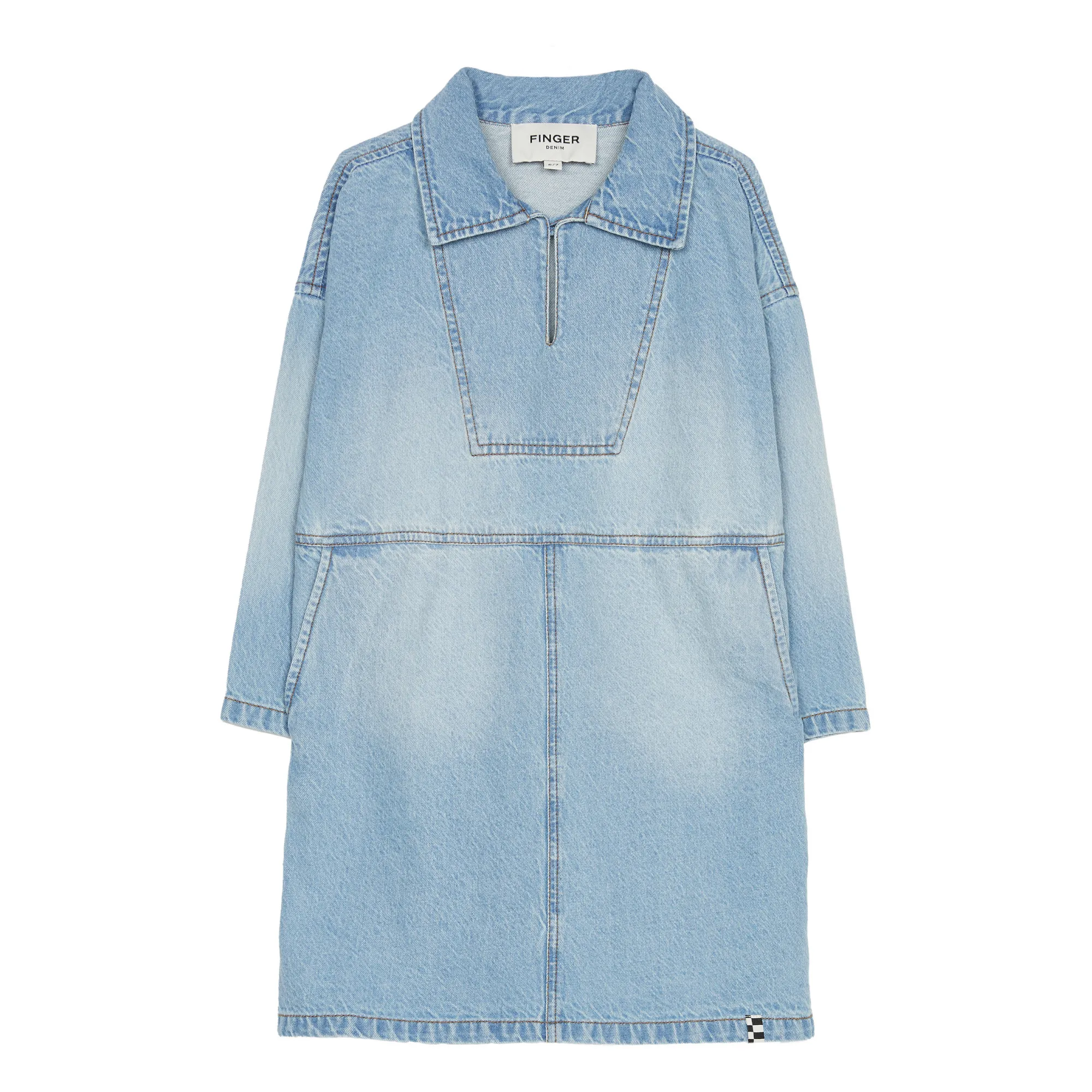 Finger In The Nose Denim Bleached Olga Dress