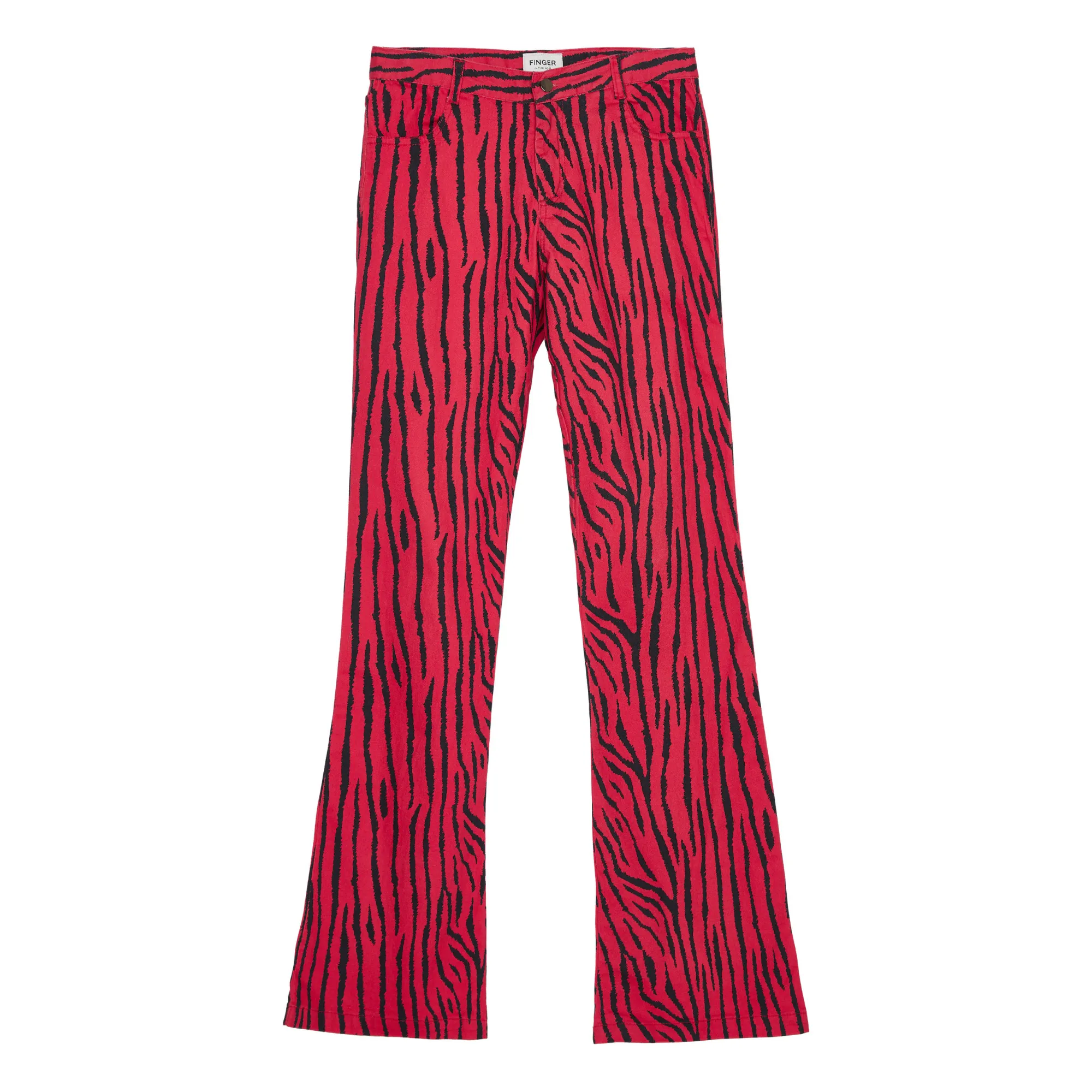 Finger In The Nose Red Jean Flare Amy