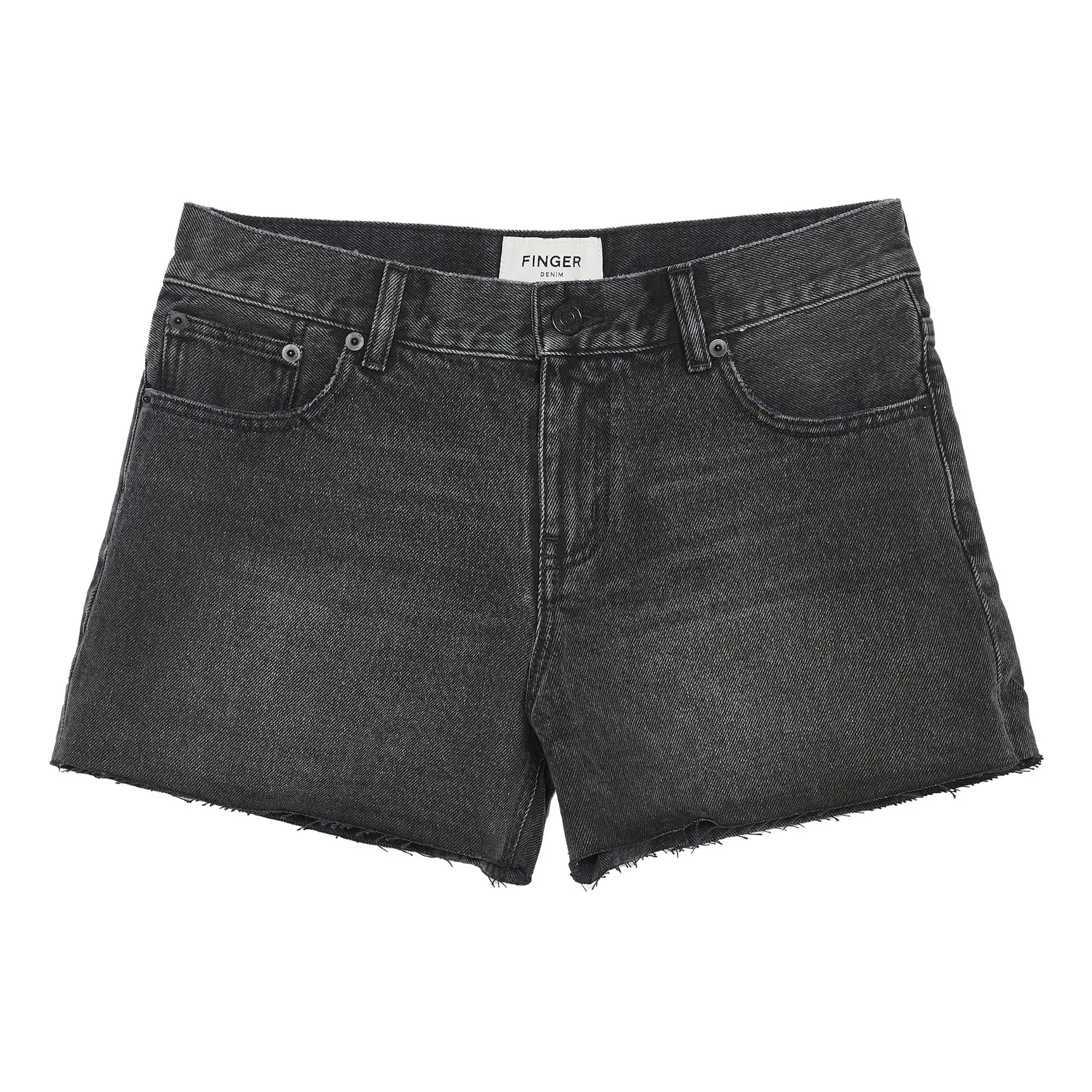 Finger In The Nose Denim Grey Eva Low Waist Shorts