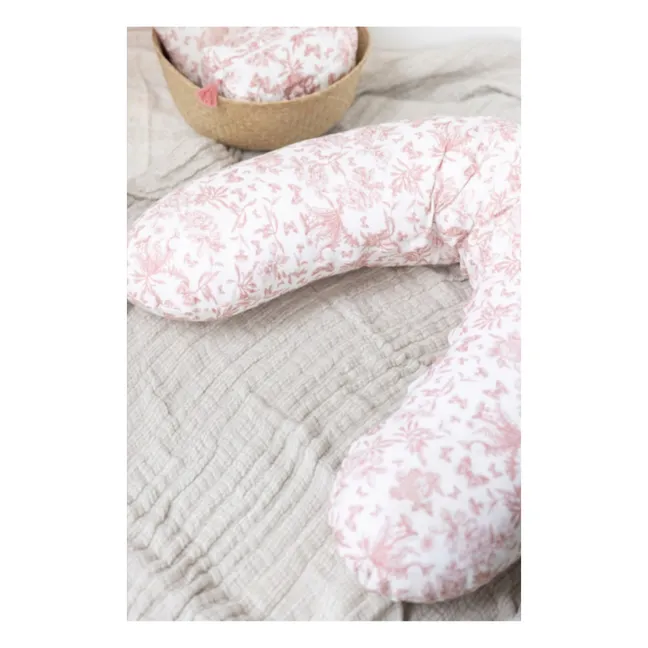 Coussin d'allaitement Toile de Jouy | Rose pêche