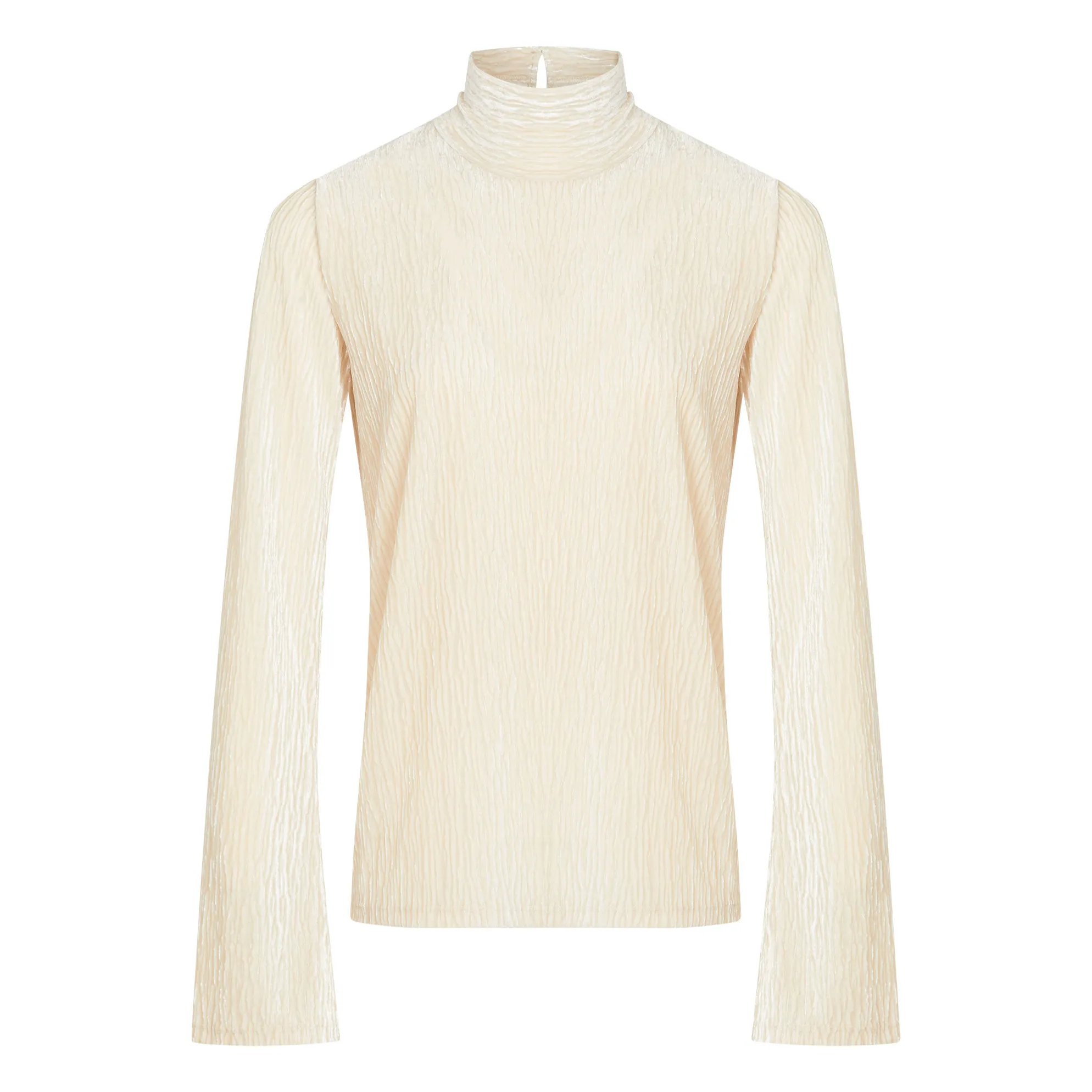 Forte Forte Ivory Velvet Roll-Neck T-Shirt