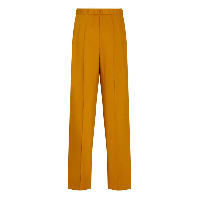 High waist trousers | Golden brown