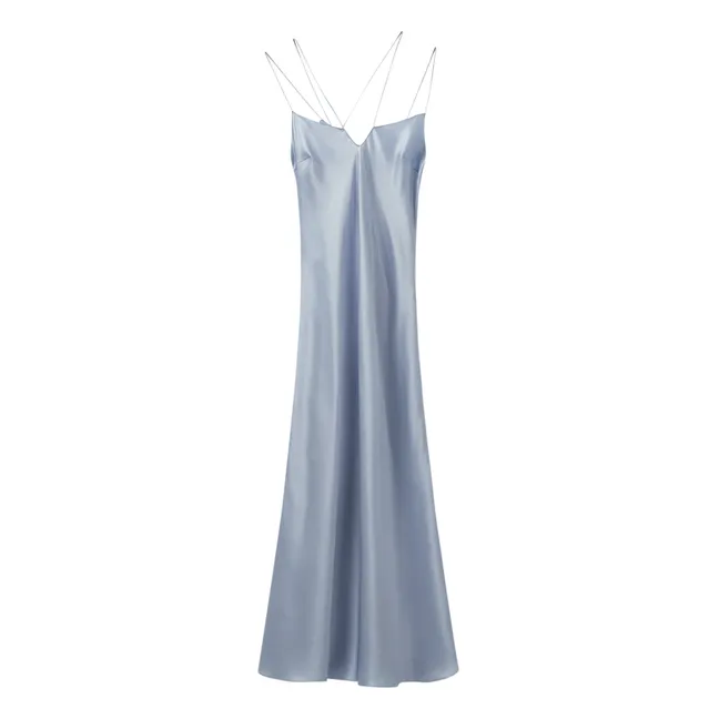 Catania silk slip dress | Light Blue