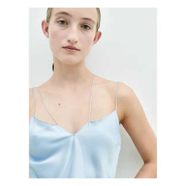 Catania silk slip dress | Light Blue