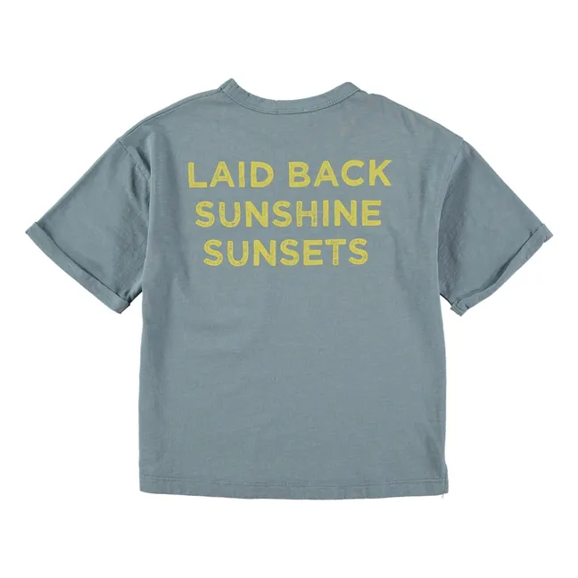 Maglietta oversize Sunshine in cotone biologico | Blu
