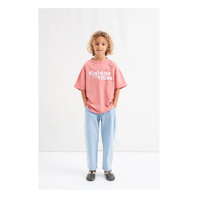 Oversize Vintage Vibes T-Shirt aus Bio-Baumwolle | Himbeerrot