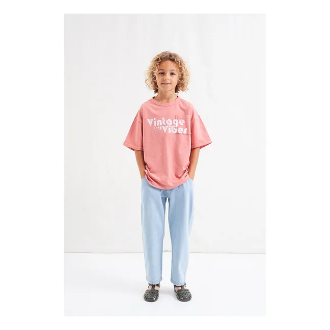 T-Shirt Oversize Vintage Vibes Coton Bio | Rouge framboise