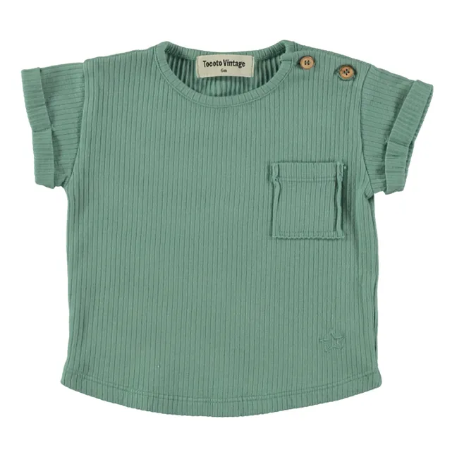 Camiseta acanalada para bebé | Verde