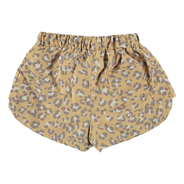 Pantaloncini da bagno leopardati | Giallo