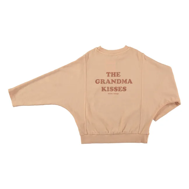 Sweatshirt Grandma Kisses Bio-Baumwolle | Blassrosa